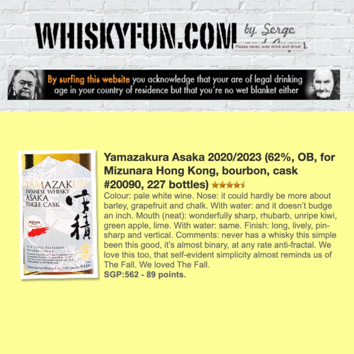 Exclusive for MIZUNARA: Yamazakura Asaka Single Malt Single Cask 